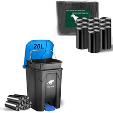 Dog Poop Trash Can Outside, 20L/5Gallon Dog Waste Trash Can with Lid, Pedal and