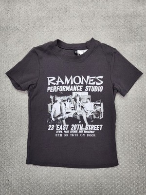 H&M Shirt Juniors Small Gray Ramones Performance Studio Band Graphic Tee Top