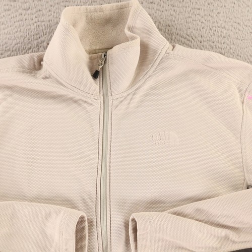 North Face Jacket Mens XL Full Zip Jacket Beige Gray Fleece Long Sleeve Zip - Picture 2 of 17