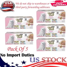  Pack Of 5 Fancy Feast Kitten Kitten Cat Wet Food - Variety Pack, 12 CT, 36 OZ