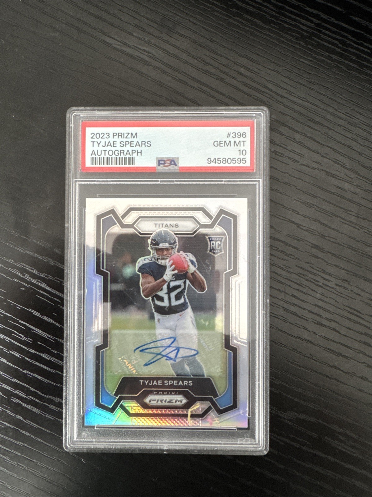 2023 Tyjae Spears Silver Prizm Auto PSA 10 #396 Tennese Titans