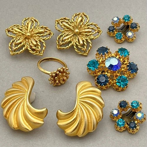 Trifari Austria Avon & More Gold Tone Vintage To Modern Estate Jewelry Lot
