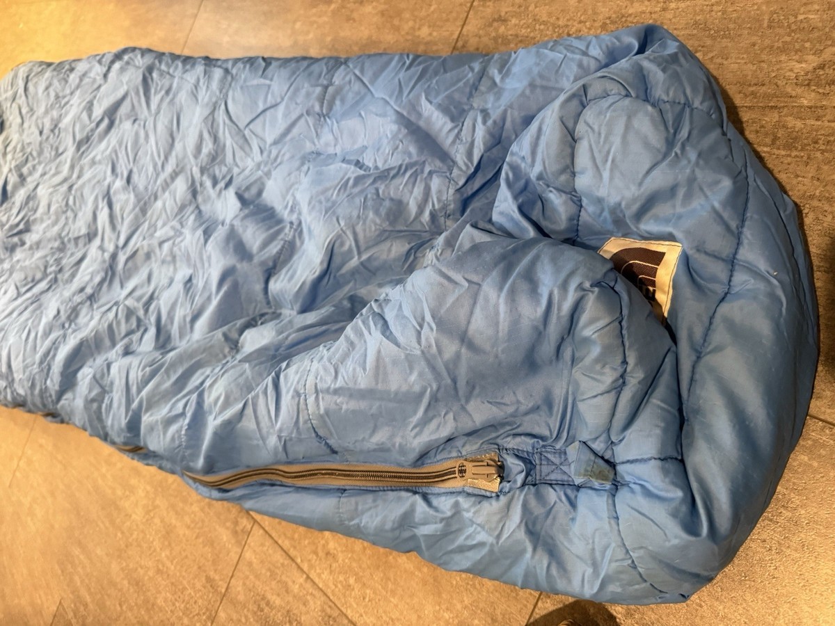 Vintage The North Face Blue Mummy Sleeping Bag Blue Polyester Fill