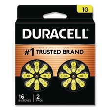 Duracell Hearing Aid Battery, #10, 16/Pack