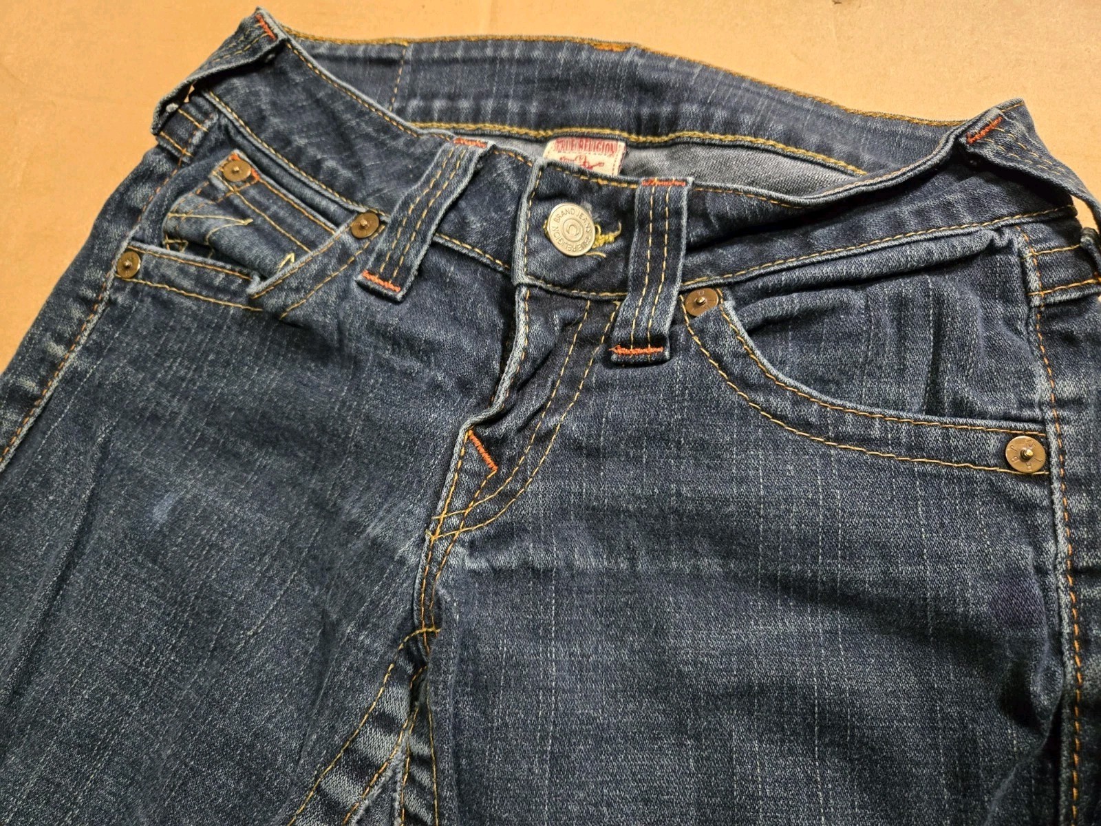 TRUE RELIGION Skinny Denim Jeans Womens sz 27 low rise 00s y2k Flap Pocket thumbnail 4