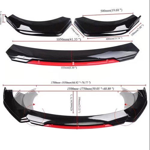 ✅ 00-21 Ford Mustang Pare-chocs Avant Lip Spoiler Splitter Body Kit Jupe Latérale - Photo 5/15