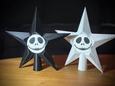 Jack Skellington Christmas Tree Star Topper 3D Printed Decoration Indoor Outdoor