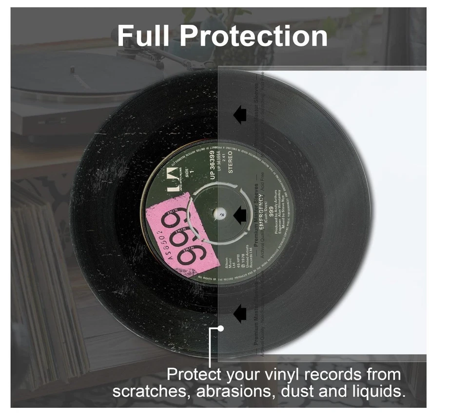 GPXIIZ Custodie interne per dischi 7 pollici, 50 pezzi custodie per singoli... - Immagine 4 di 4