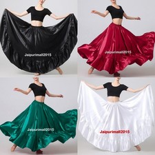Satin Ruffle Flamenco Full Circle Mexican Bellydance Ballroom Performance Skirt