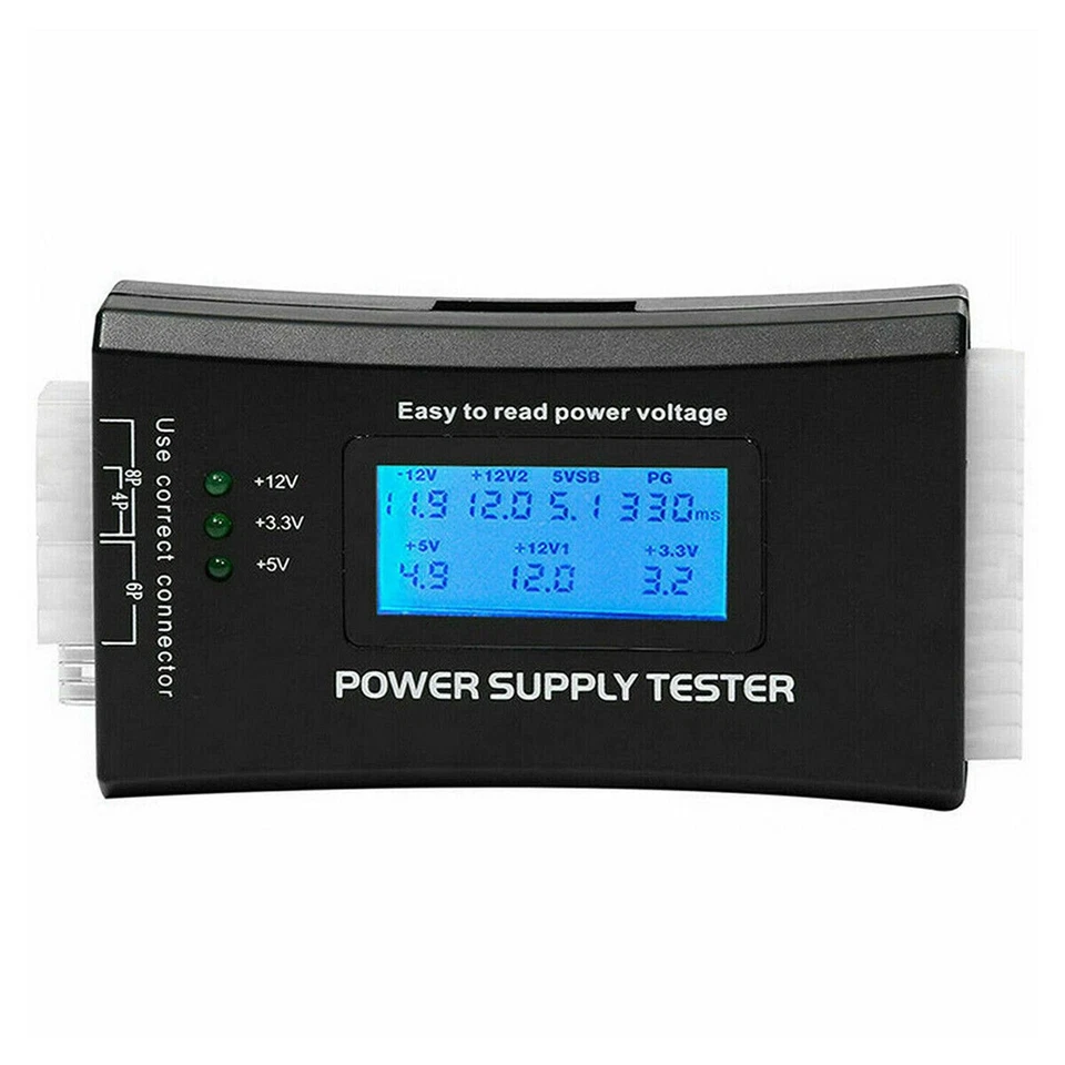 LCD Digital Power Tester 20/24 Pin 4 PSU ATX BTX ITX SATA HDD Power Tester - Image 4 of 4