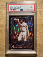 2025 Topps Chrome Ronald Acuña Jr. Black Raywave #257 08/10 PSA 9