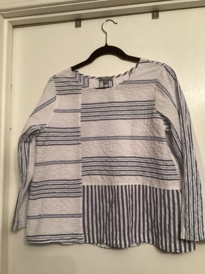 Habitat Clothes To Live In Shirt Blouse Crinkle Top Button Back Lagenlook XS