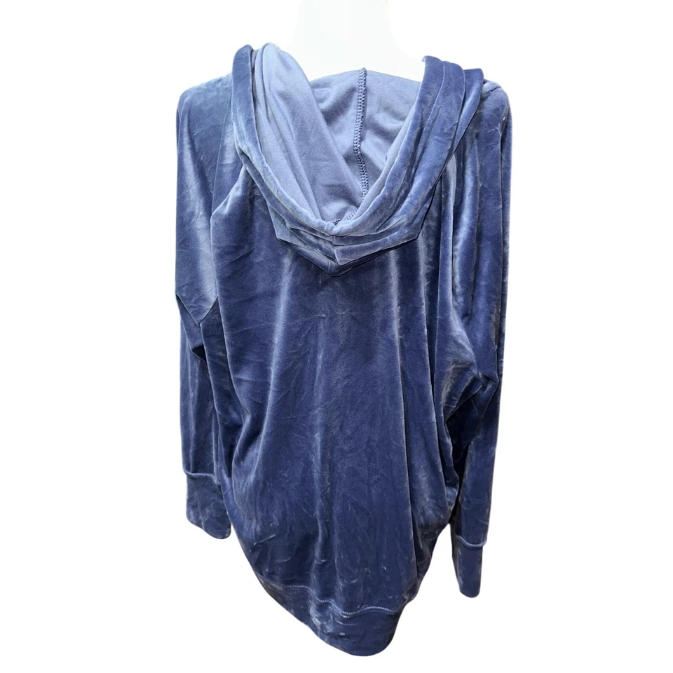Sudadera con capucha Aerie Offline para mujer cremallera completa terciopelo azul XL suave de gran tamaño atletismo  Foto 2 de 4