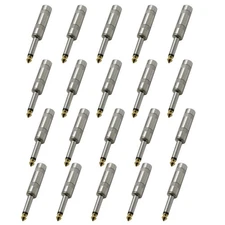 20PCS 1/4 MONO TS Heavy Duty Male Audio Speaker Guitar Cable Connector Plug JACK