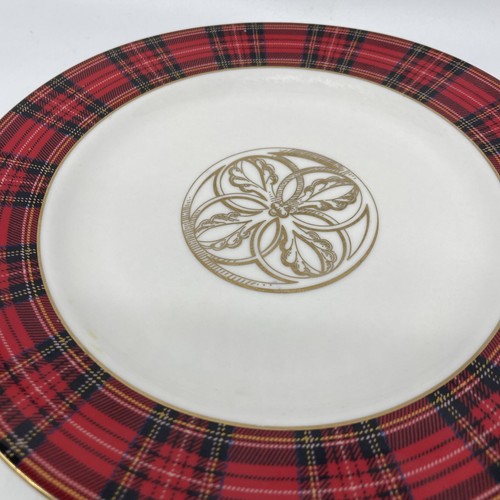 1970’s Living Quarters Carson Pirie Porcelain Plaid Gold 8” Replacement Plate - Picture 2 of 5