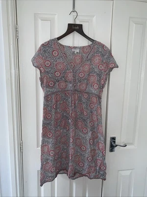 East With Anokhi Dress Tunic Kurta Size 14 Abstract Print Light Cotton - Image 1 of 4