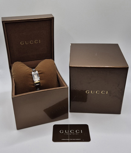 Gucci 3900L Stainless Steel Womens Watch Silver Guilloche Dial Box & Papers 2001 - Picture 2 of 11
