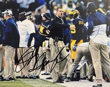 Jim Harbaugh Signed Autographed Michigan Wolverines 8x10 Photo PSA/DNA COA 