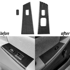 Real Carbon Fiber Window Lift Switch Panel Cover Trim For Toyota Corolla 2003-08