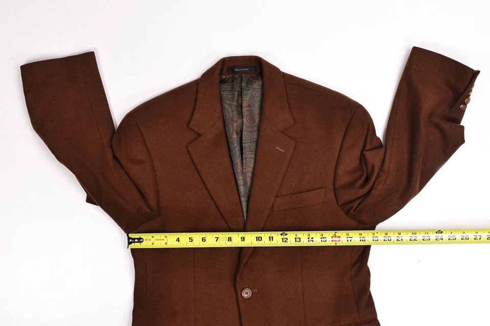 Blazer Lauren Ralph Lauren Seda/Lana/Cachemira Marrón Sólido Paisley 38S Foto 3 de 4