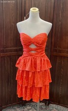 Ryanth Neon Orange Studded Prom Homecoming Dress - Sz 0 NWT