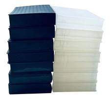 Lot 14 Vintage VHS Storage Cases Hard Plastic Clamshell Frosted Clear  Black