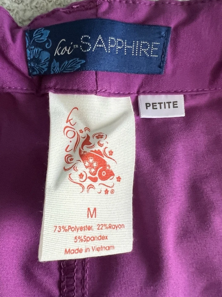 Koi Sapphire Scrub Pants Women’s MP Medium Petite Plum Alicia Nursing Medical - Image 3 of 4