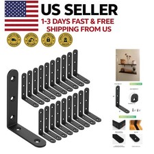 20 Pack 4x3" Heavy Duty L Brackets Shelf Corner w/ Screws