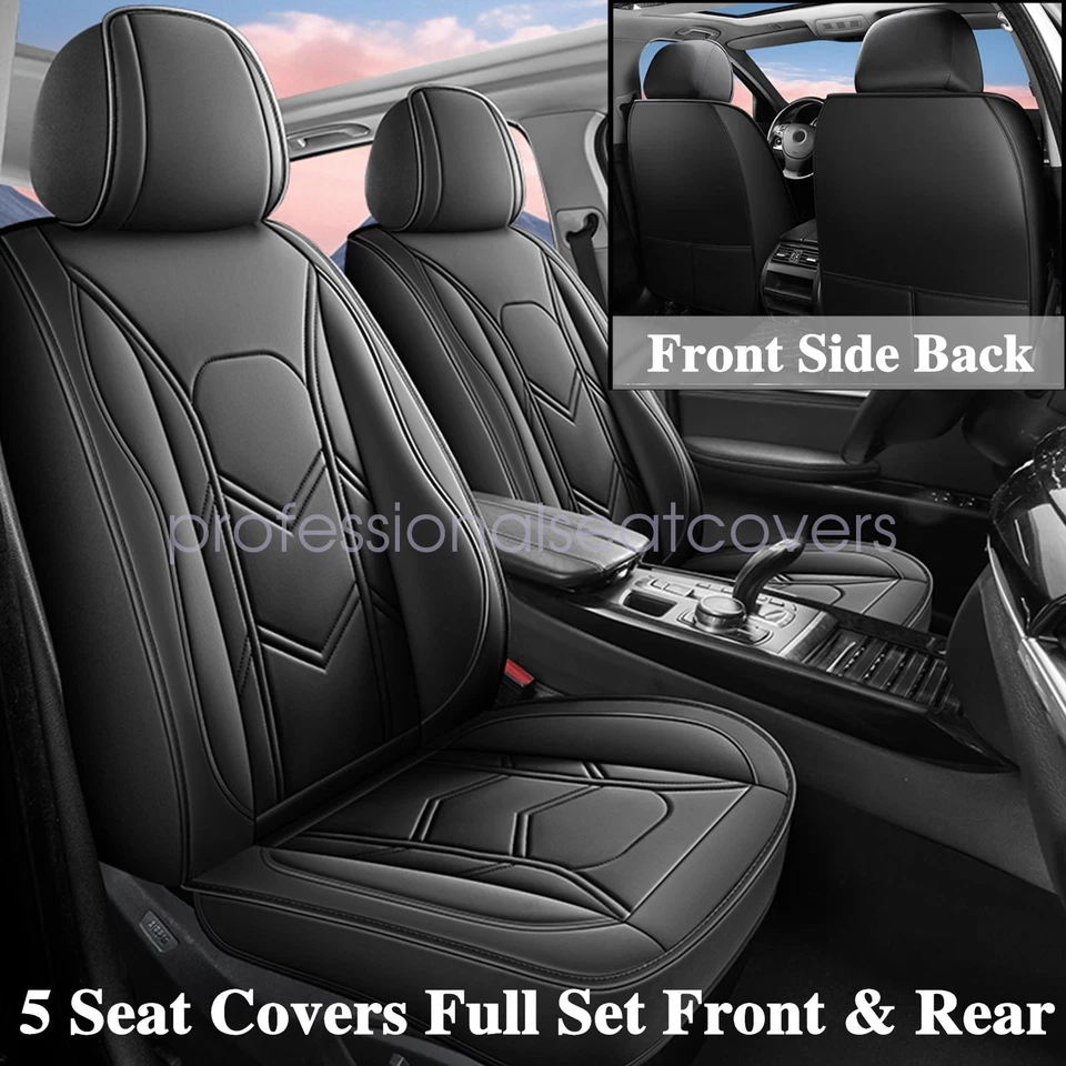 Conjunto completo de capas de assento de carro almofada protetora de couro ecológico para Nissan Rogue Armada Versa - Imagem 2 de 4