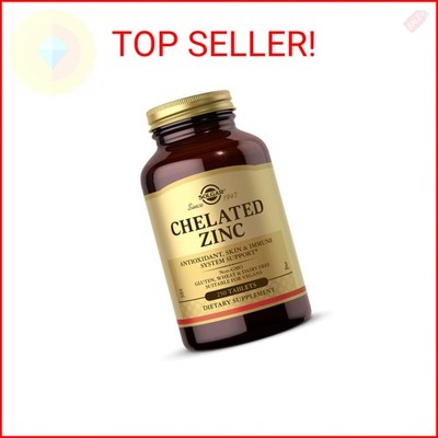 Solgar Chelated Zinc, 250 Tablets - Zinc for Healthy Skin - Supports Cell Growth