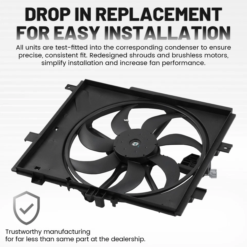 AC Radiator Cooling Fan For 2015-2019 Nissan Micra 2012-2019 Nissan Versa 1.6L - Imagem 3 de 4
