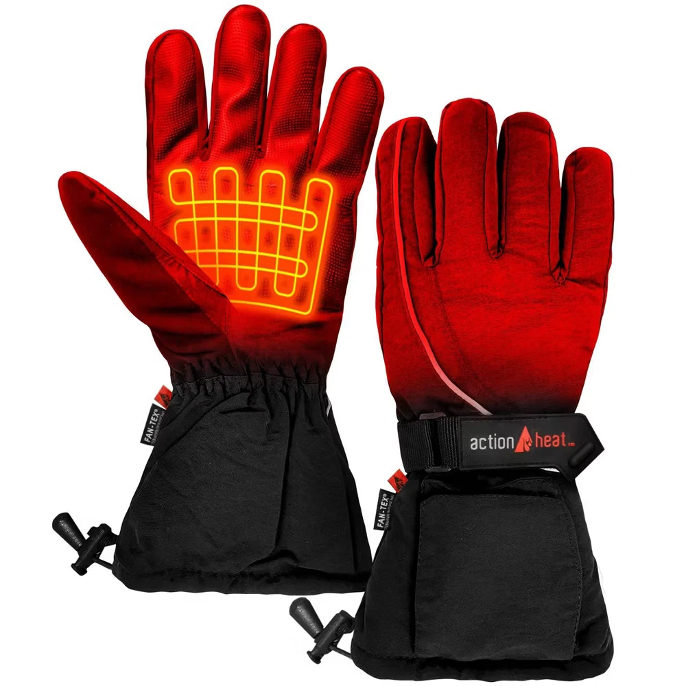 ActionHeat AA Battery Heated Women Snow Gloves - Black