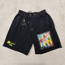 Y2K Streetwear Hip Hop Men  s Tour Shorts Black Baggy Rapper Medium