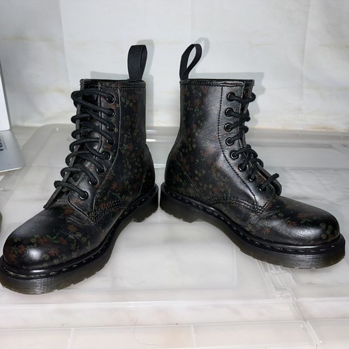 DR DOC MARTENS 13661 Micro Floral Soft Leather Boots Womens Sz US 5 (UK3) #30545 - Picture 8 of 13