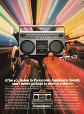 1982 EARTH, WIND AND FIRE PANASONIC Original Vintage Print Ad Boom Box