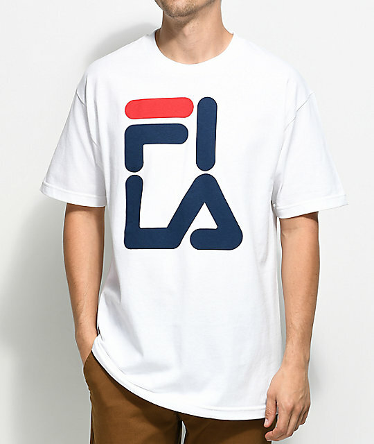 T shirt FILA bianca con logo grande taglia UNISEX perfetta tempo libero atletico