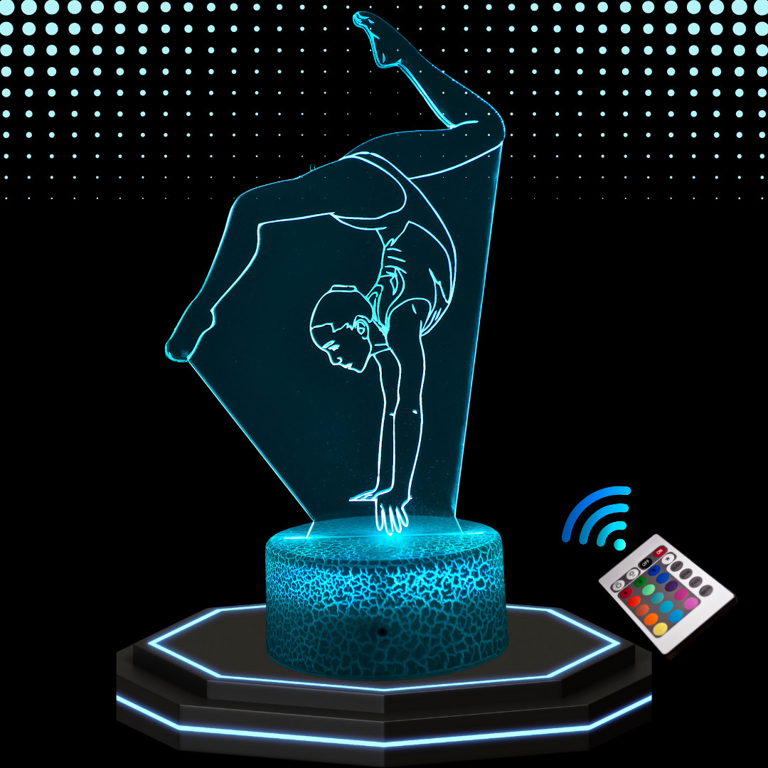Lampe chevet 3D LED gym contre la peur du noir veilleuse rassurante enfant