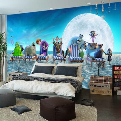 Sandy Beach Moon Full Wall Mural Photo Wallpaper Printing 3D Decor Kid Home