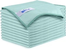 MR.SIGA Ultra Fine Microfiber Cloths for 12 Pack-13.7 X 15.7 inch, Green 