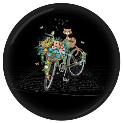 Plateau Rectangulaire BUG ART Motif Chat Vélo - En Mélamine Alimentaire 38 X 17 Cm, Pour Apéritif Ou Décoration