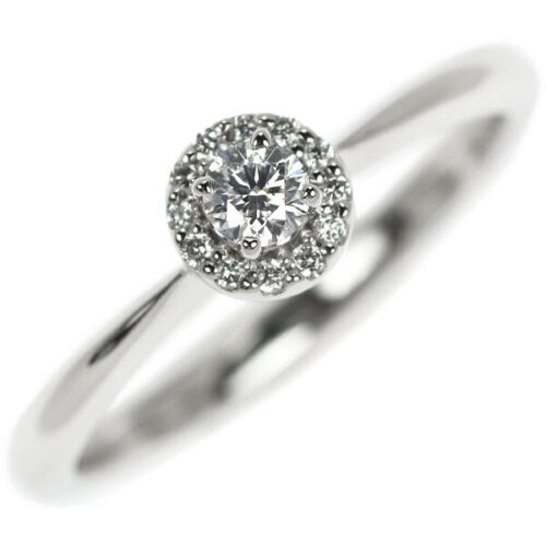 Vendome Aoyama Pt950 diamond ring 0.10ct - Auth free shipping from Japan- Auth S - 第 1/4 張圖片