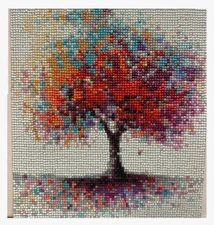 Unframed Wall Decor Diamond Art Multicolored Tree, Home or office decor
