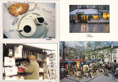 Lot de 4 cartes postales postcards 10X15cm PARIS artistique 1 | eBay