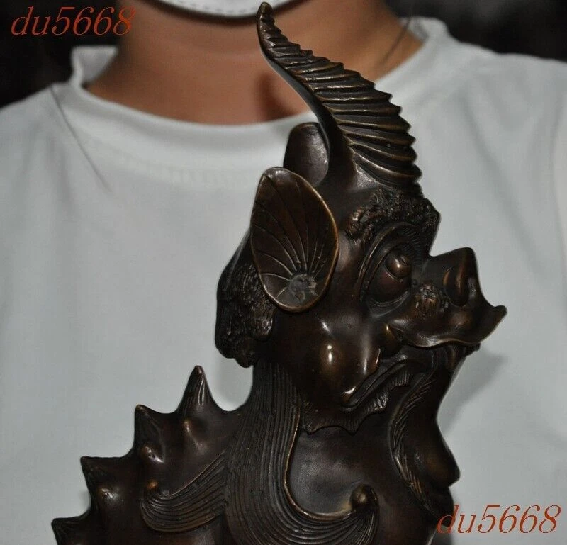 10.8" China bronce Feng Shui riqueza animal valientes tropas pixiu bestia estatua Foto 2 de 4