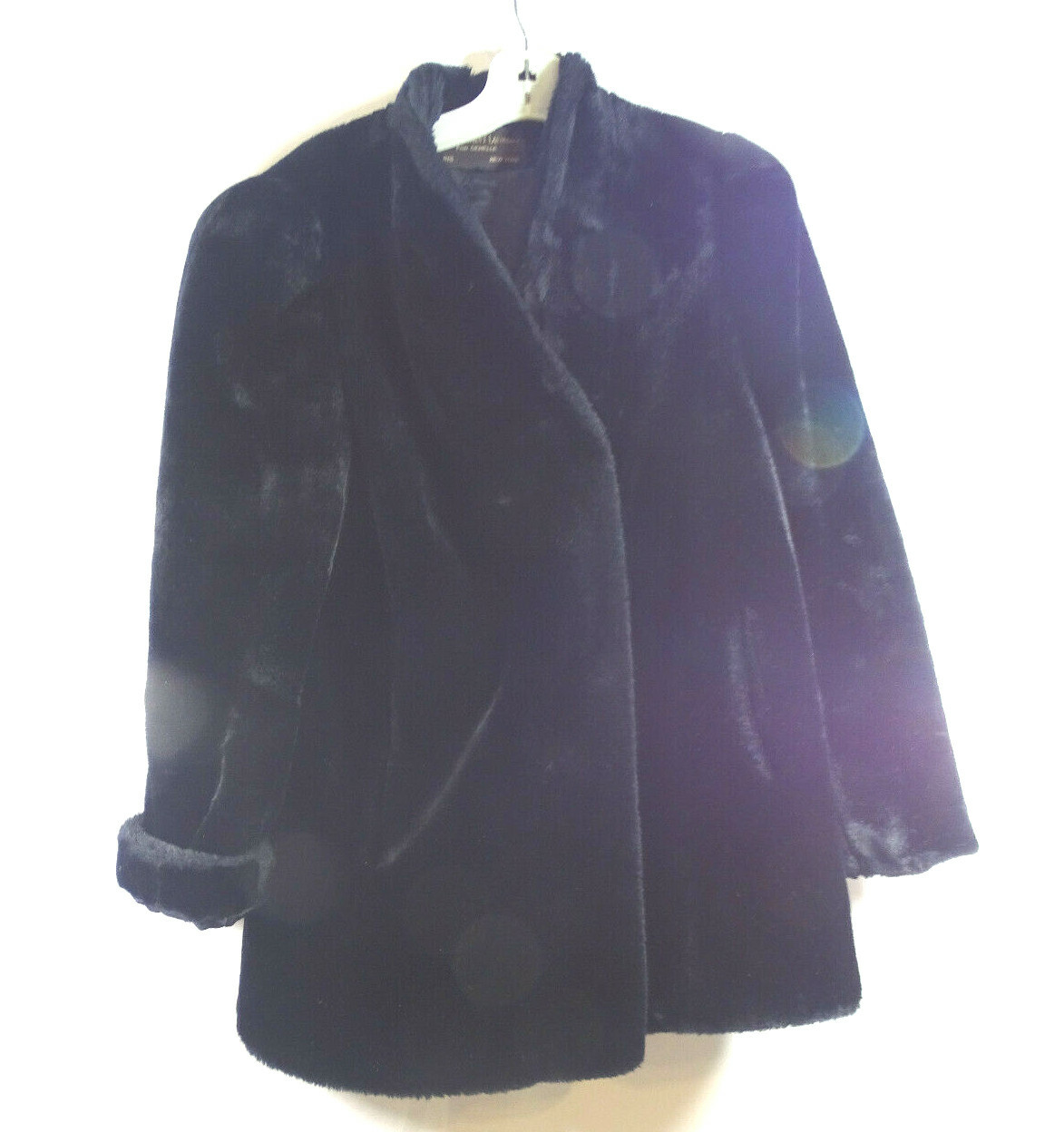 Giacca cappotto da donna Jacques Saint Laurent for Genelle in pelliccia sintetica nera taglia M