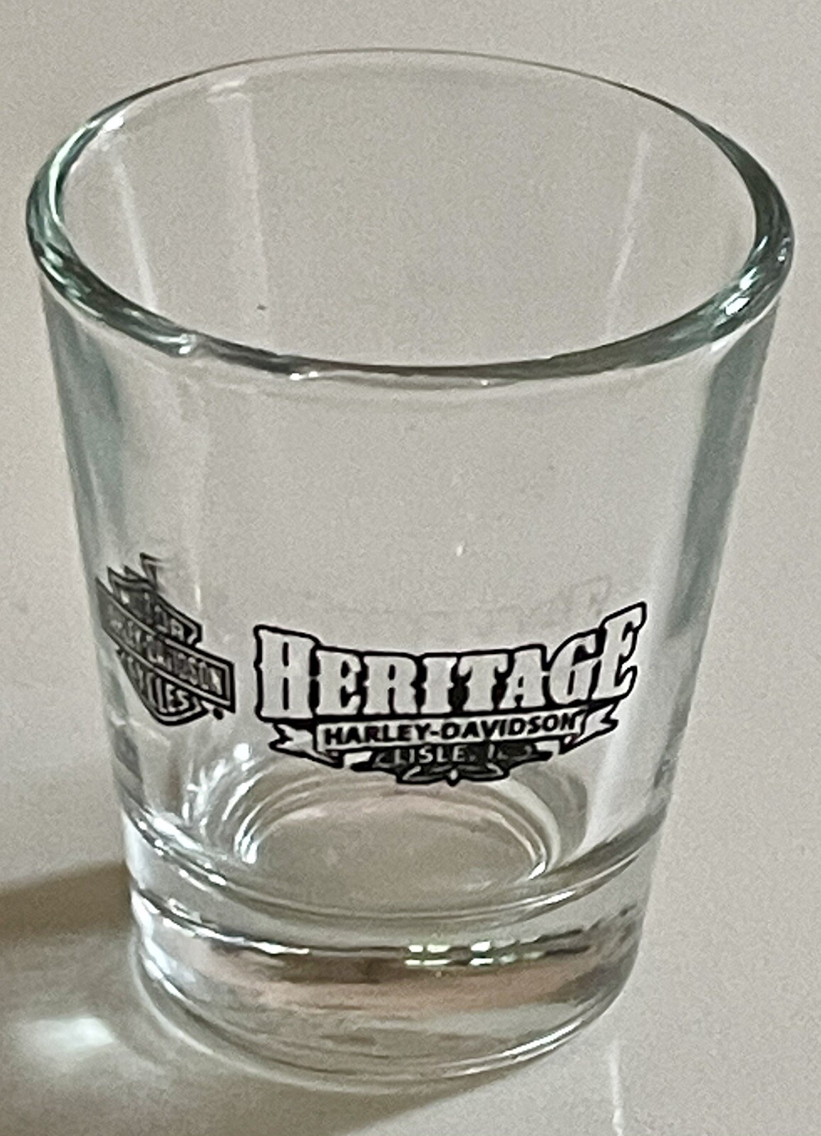 HERITAGE HARLEY-DAVIDSON SHOT GLASS NEW