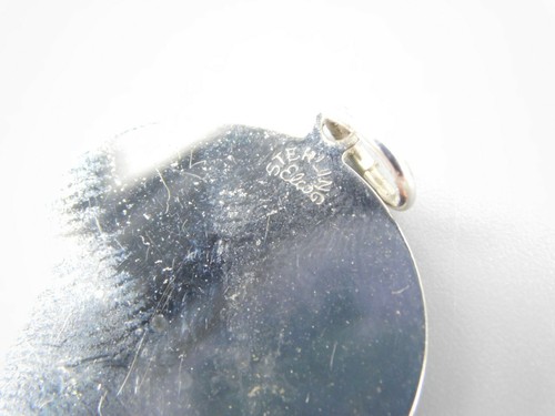 Vintage Etched Merry Christmas Signed Elco Sterling Pendant for Necklace - Picture 3 of 4