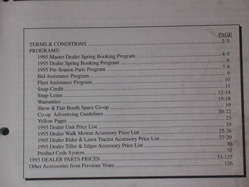 usado 12/1995 SNAPPER concesionario programas neto/Oregon precio de lista piezas libro manual Foto 4 de 4