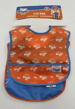 Blippi Bibs ONLY 2 Pc Water Resistant Baby Toddler Eating Teething Drooling NEW