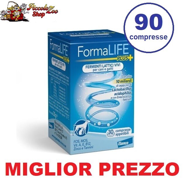 Bayer formaLIFE Plus 90 compresse fermenti lattici per cani e gatti intestino
